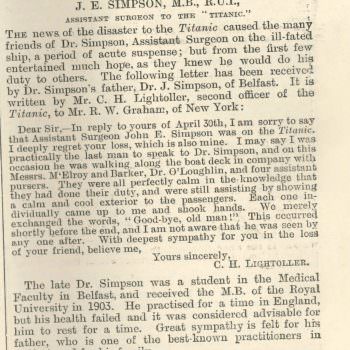 British Medical Journal Obituary Dr J.E. Simpson